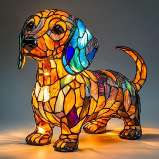 Kunstnerisk Nattlampe Hundeserie A-FS-