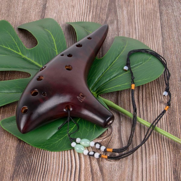 12 Huller Ocarina Alto C Røget Halm Keramisk Ocarina