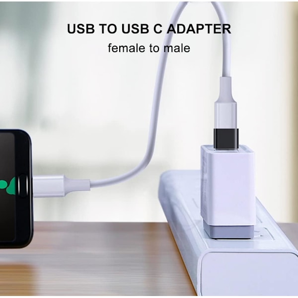 USB C til USB-adapter 4 stk., USB C til USB 3.0 OTG-adapter USB A-hun til USB C-han (sort)