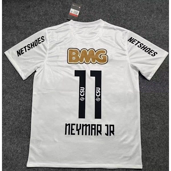 12-13 Säsong Brasilien Santos tröja Santos jubileumsutgåva Nr 11 Neymar kortärmad fotbollsuniform retro topp L