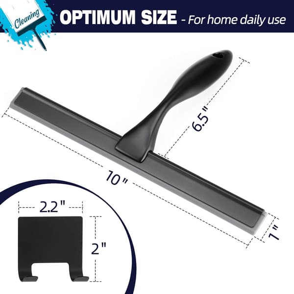 Allsidig Dusjskrape: 25 cm Blad, Holdbart Rustfritt Stål, Ergonomisk Håndtak, Selvklebende Oppbevaringskrok, Rengjøring Uten Striper, Multi-Overflate-FS-