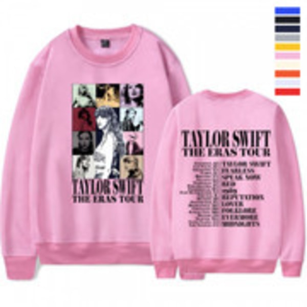 Unisex tröja för vuxna kvinnor män 1989 Taylor Swifts tröja med rund hals Rosa Pink M