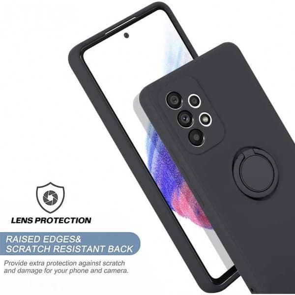 Samsung A53 5G Stødsikkert Cover med Ringholder CamShield Svart