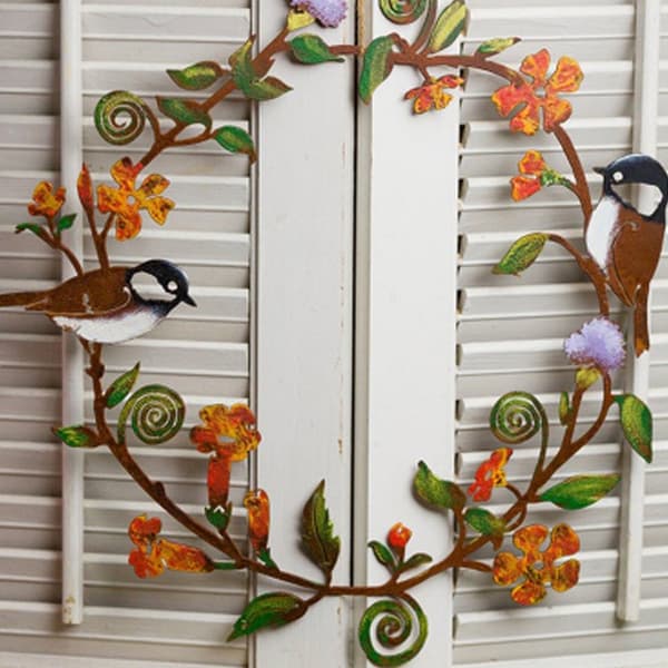1 pc Metal Decorative Door Wreath, Modern Year-Round Wall Decor-FS-