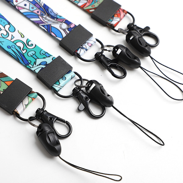 4 st Halsband Lanyard, Fullfärg Dubbelsidigt Tryck och Ide-FS1-