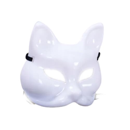 Kattemaske, plast, hvid-FS-
