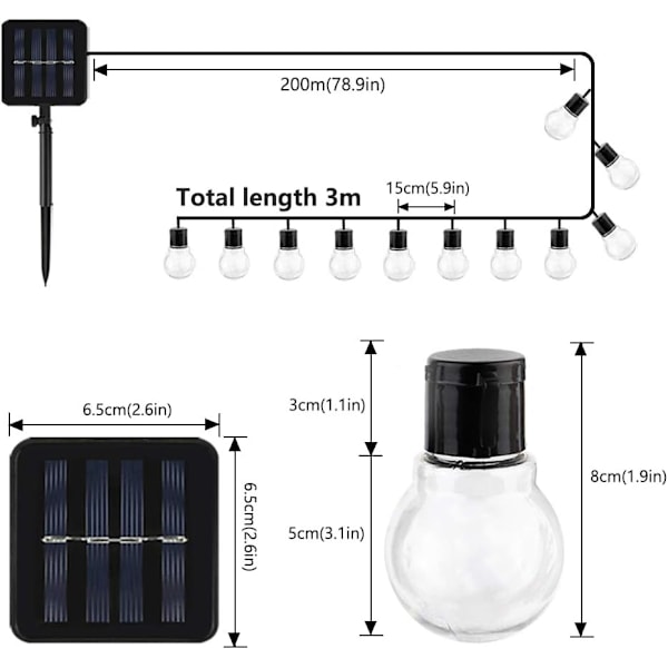 Solarslinga utomhus, julgransbelysning slinga