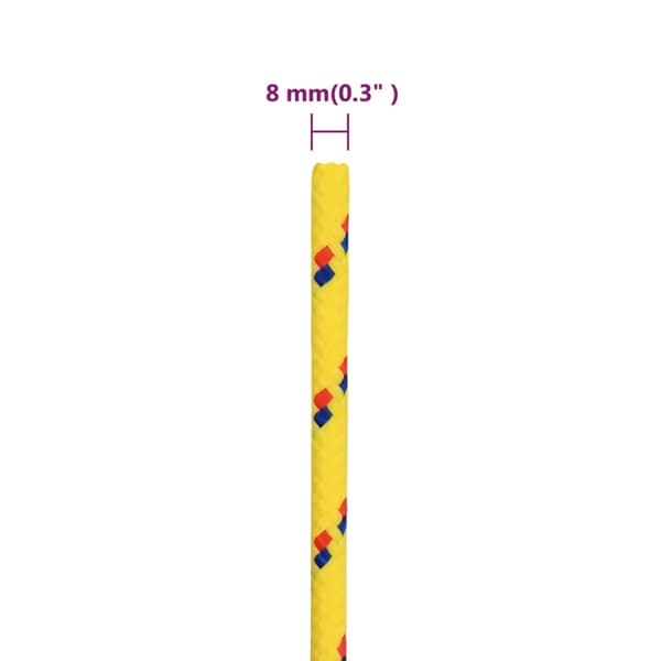 vidaXL Båtlinje gul 8 mm 100 m polypropylen Gul 2960