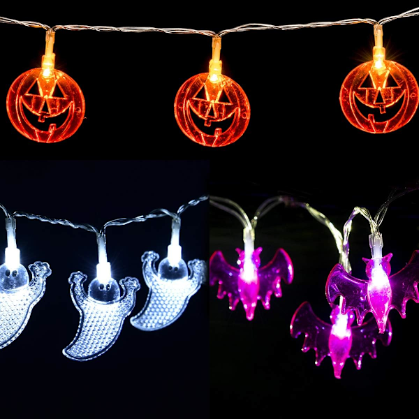 Koristeelliset Halloween-valosarjat Halloweeniin, 3,7 m Paristo