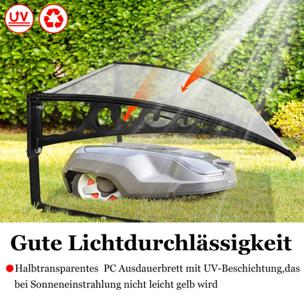 Garagetakscarport för robotgräsklippare 103x81cm robotgräsklippartak i polykarbonat UV-skydd, regnskydd