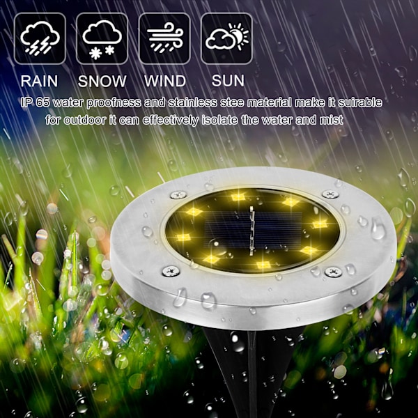Speed 20 x LED solcellslampa infälld golvspotlight