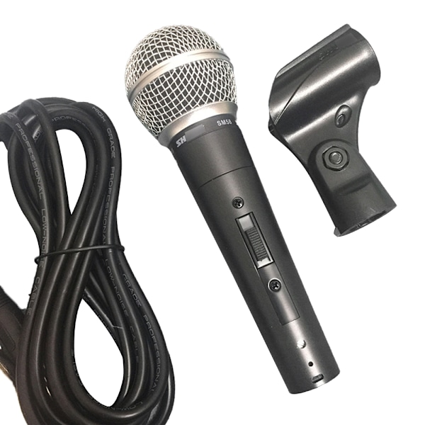 Shure SM58 Dynamisk Vokalmikrofon Ledningsmikrofon med på/av-bryter med kabel Helt ny