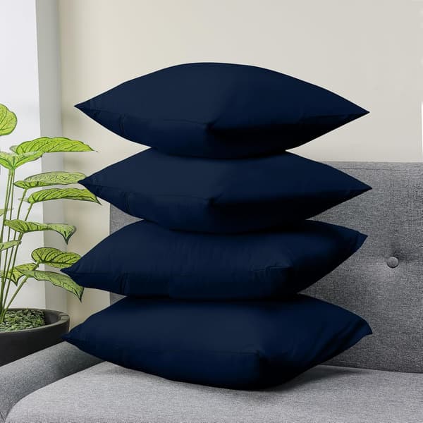 Pillowcase 4-pack - Standard size 50x75 cm - 100% brushed microfiber pillowcases with envelope closure - Wrinkle, fade and stain resistant pillowcases Navy blue