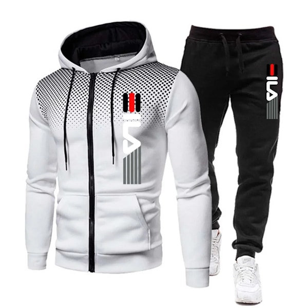 Nytt Mode Träningsoverall För Män Hoodie Fitness Gym Kläder Män Löparset Sportkläder Joggingbyxor Herr Träningsoverall Vinterdräkt Sport Fuchsia Fuchsia M