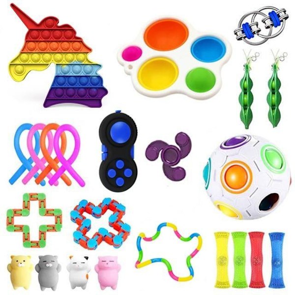 Fidget leksaker pop it stressbollar fidget leksaker paket/set 23 st