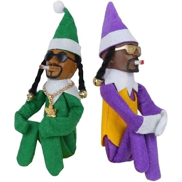 Snoop On A Stoop Jultomte Dukke Sort Nisse Dukke 118 Tommer Håndlavet Hip Hop Dukke Plysj Legetøj Gaver Til Hjem Have Halloween  (FMY) 2pcs
