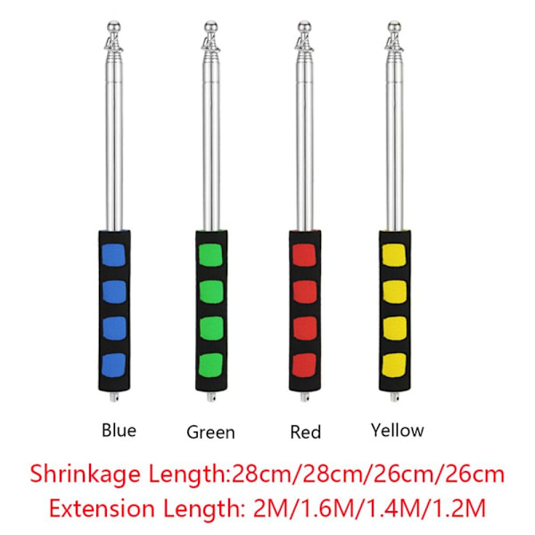 1,2M/1,4M/1,6M/2M Teleskooppinen Lippuvarsi Turistioppaiden Lippuvarsi PUNAINEN Red Red 1.2m