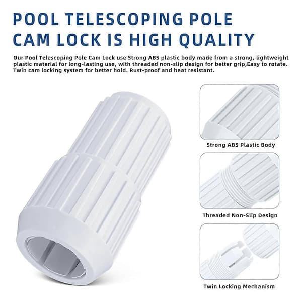 2 Pieces Pool Telescopic Pole Cam Lock Replacement for EZ Lock Cam for Telescopic Pool Poles with Twist Lock A 28mm to 25mm
