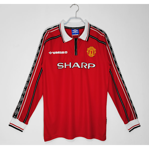 Retro Legend 98-99 Manchester United Trøye Langærmet Beckham NO.7 Stam NO.6 Strain NO.6 Strain NO.6 S