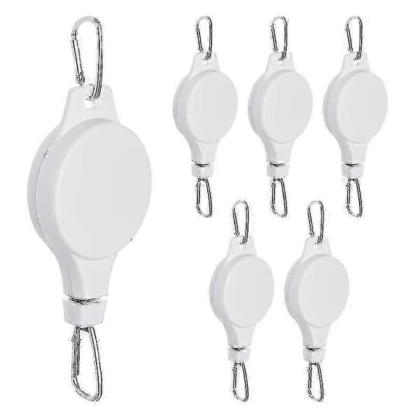 Retractable Plant Hanger, Easy-Access Plant Pulley, Adjustable Height for Hanging White 5pcs