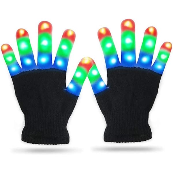 LED-hansker for barn med 7 lysmoduser, lysende hansker, LED-hansker for barn-FS-