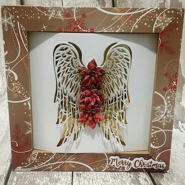 Ängelvingar Metalstanser DIY Scrapbooking Kort Prægning Håndværk Skabelon Mengxi Silver