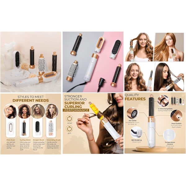 Air Styler - Professionelt multifunktionelt hårstylingværktøj 5-i-1 GOLD color