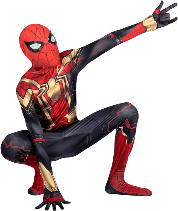 Spider-Man kroppsdräkt Spider-Man: No Way Home, Halloween-outfit - med osynlig dragkedja och muddar