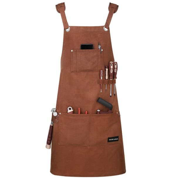 Welding Apron with 6 Pockets, Flame Retardant Heat Resistant Leather Work Apron, Carpenter Apron for Men for Blacksmith, Mechanic