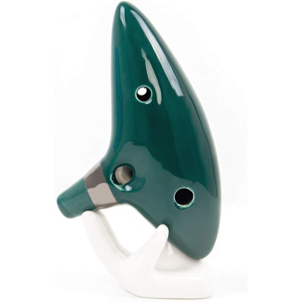 12 Tone Alto C Ocarina med sangbogstativ, flaskegrøn halsrem
