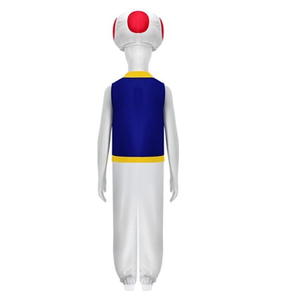 Junge Super Mario Toad Børnetøj Cosplay Kostume Outfit Svampehat Halloween Rollespil 110cm