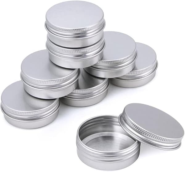 30 stk. 30 ml aluminiumsdåse med låg, kosmetikdåser, runde beholdere S