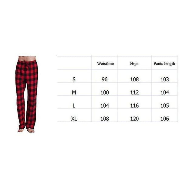 Herrepyjamasbukser med lommer, bløde flannelternede pyjamasbukser L Grøn-FS-