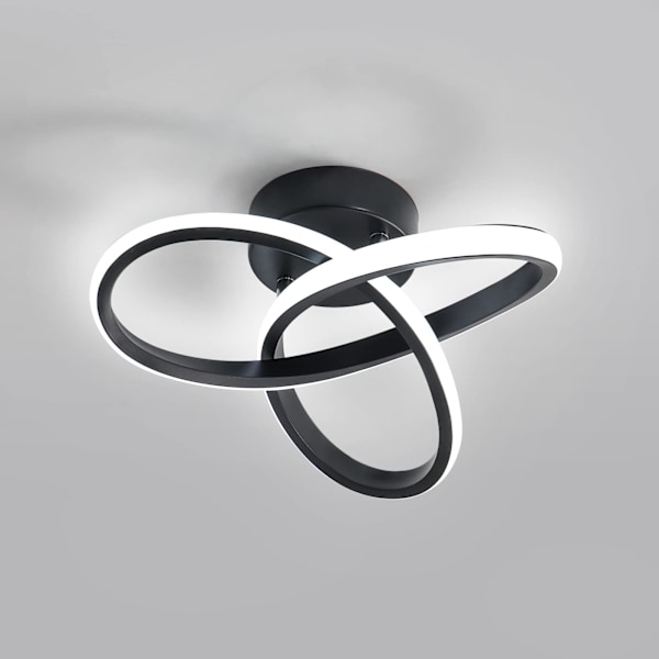 LED-taklampa, 20W 2200LM, svart, för vardagsrum, sovrum, hall, kök, 26cm, dimbar 3000K / 4500K / 6500K
