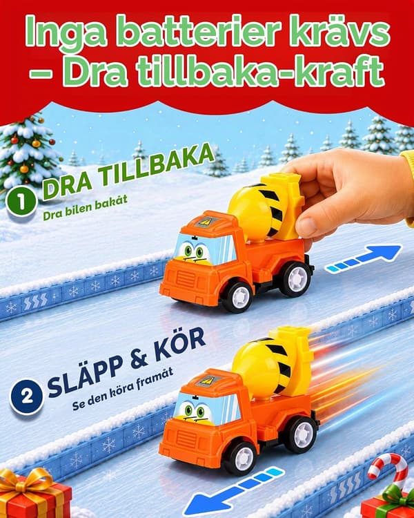 Jule-adventskalender 2026 24-dages nedtælling samler-legetøjsbiler blind box køretøjer til børn drenge gave mysterium