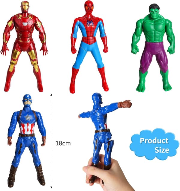 Marvel Figures, Superhero Figures 18 cm, 4-pack Avengers Figures, Marvel Toy Titan Hero Series-XF9--FS-