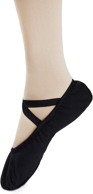 Ballet Dansesko Split Sål Flade Gymnastik Dansesko Sort Black 7 UK