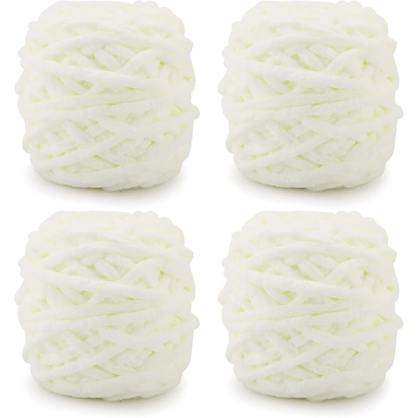 Stickgarn 4x Stickgarn för Virkning, Mjukt Chunky Garn för Garnprojekt-X44- cream