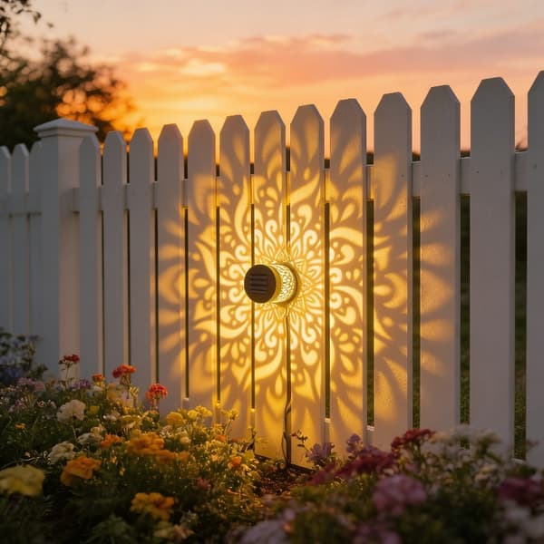 Solar Væglampe Mandala Mønster LED til Have Terrasse Trapper Gårdhave Not provided 1-Pack Solar