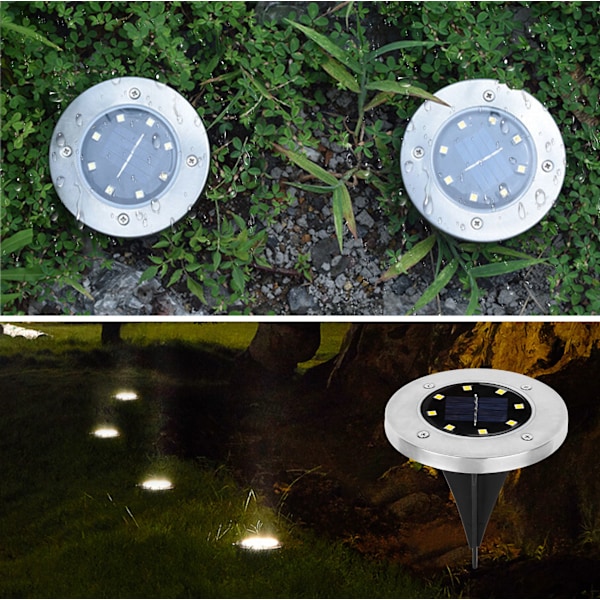 Speed 20 x LED solcellslampa infälld golvspotlight