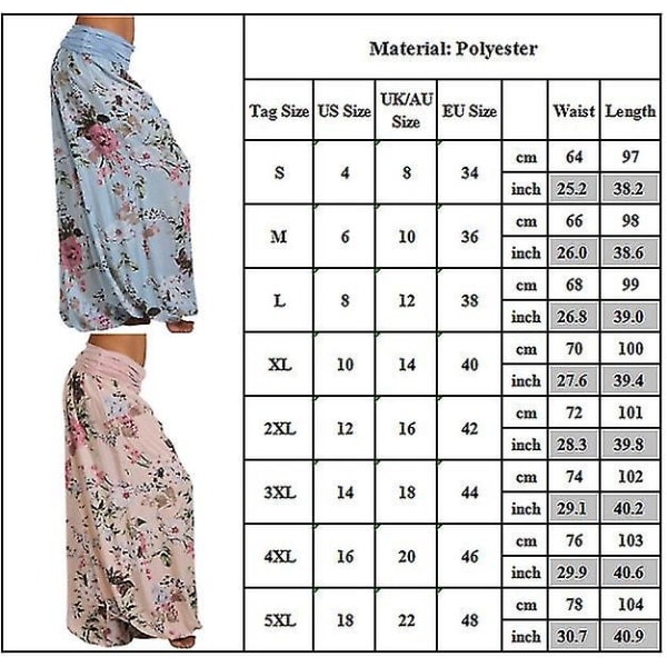 Dame Yoga Bukser Løse Boho Casual Harem Bukser Army Grøn 3XL