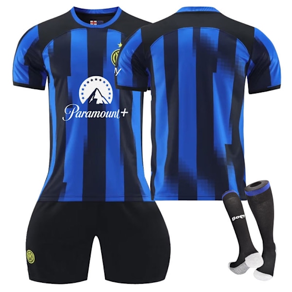 23-24 Inter Milan Hemma Nr 90 Lukaku Tröja 10 Lautaro Nr 14 Pulisic Fotbollsdräkt Utan Nummer no number M
