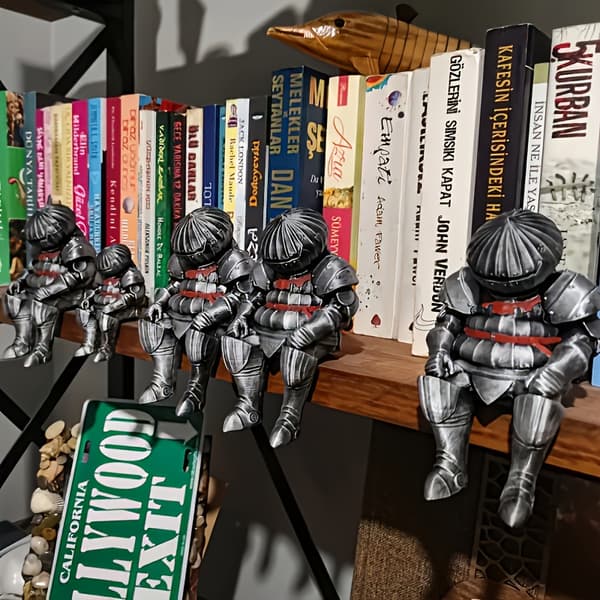 Retro rustning ridder harpiks statue borddekorasjon for hjemmehylle Armored Soldier