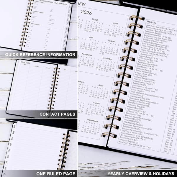 2026 Calendar 12-Month Planner, Personal Organizer with Monthly Goals, To-Do List, Habit Tracker