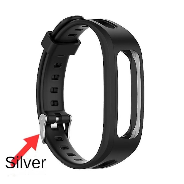 Silikonrem til Huawei Band 4e 3e Honor Band 5 løbearmbånd håndled Black