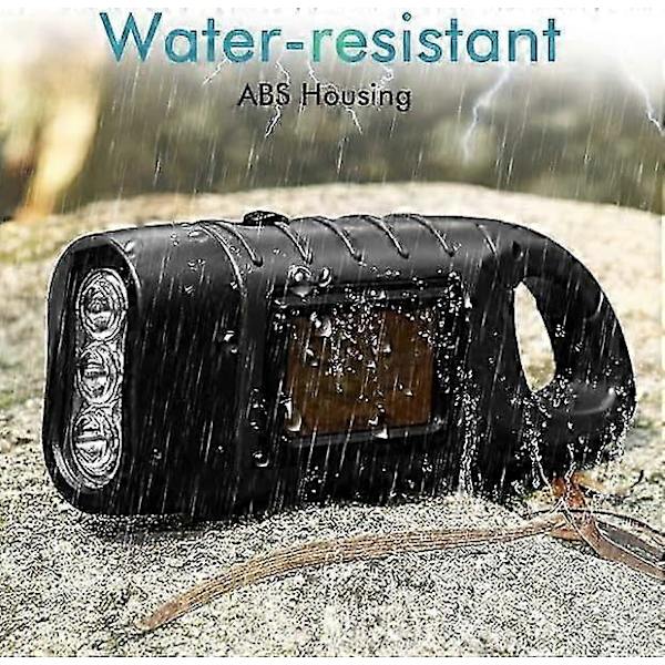 Crank Flashlight 2pcs Solar Crank Flashlight Rechargeable Led Generator Flashlight With Hand Crank Emergency Light-FS-