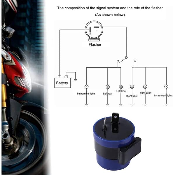 Blinklysrelæ, 2-polet Motorcykel Blinklysrelæ, 6-12V-FS-