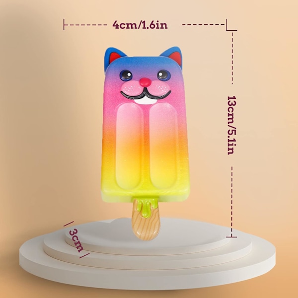 2 kpl Jäätelötikku Kissa Muovailuvaha Lelu Puristussetti Kawaii Hidas Nousu