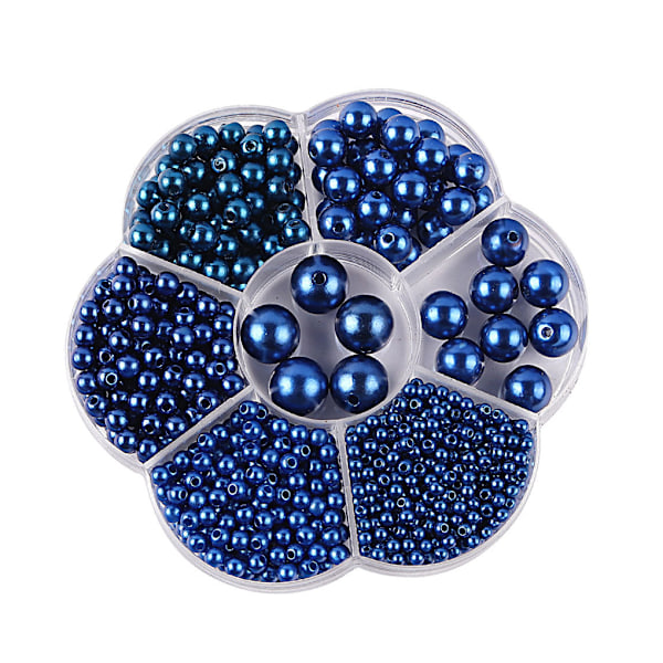 1/2/3/5 1150 st DIY-pärlor för att göra vackra smycken blå blue 2PCS