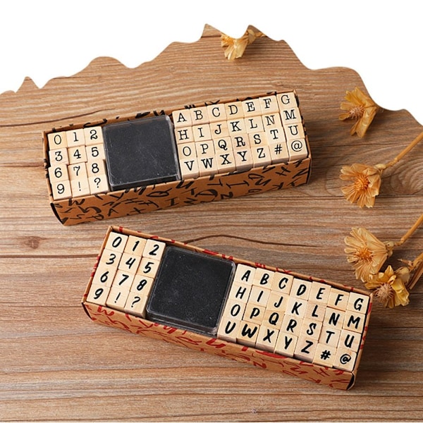 40 stk Alfabetstempel Alfanumerisk segl gummistempel 40PCS 40PCS
